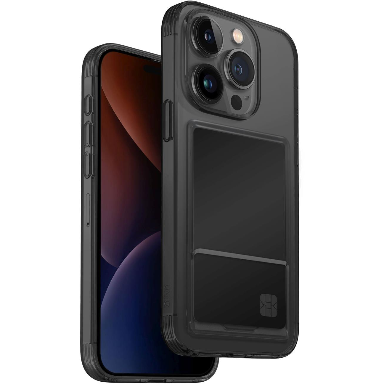 UNIQ Air Fender ID Smoked iPhone 15 Pro szürke tok (UNIQ-IP6.1P(2023)-AFIDGTNT)