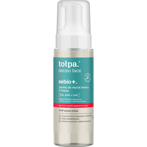  Tołpa TOŁPA Dermo Face Sebio+ Pianka do mycia twarzy 2 Kwasy 2%: AHA+LHA  150 ml