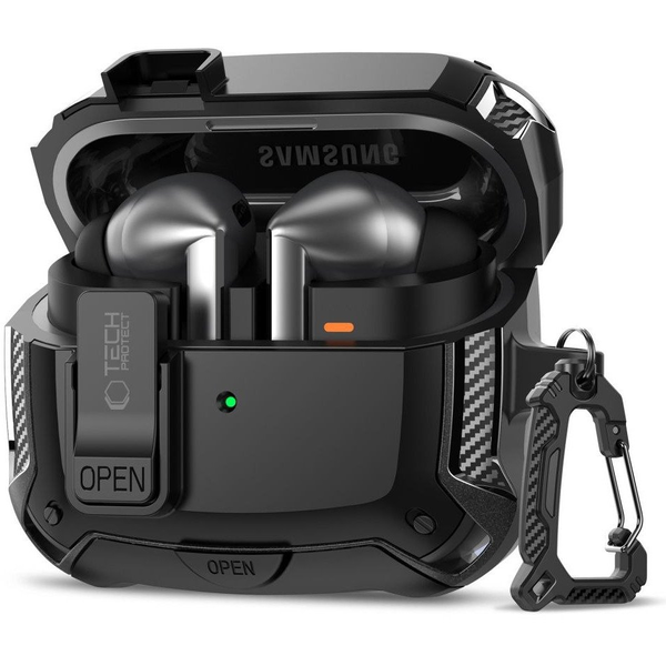 Pouzdro pro Samsung Buds 3 / 3 FE / 3 Pro - Tech-Protect Carbonox černé