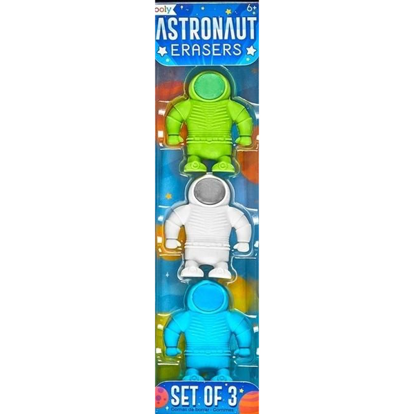 Kolorowe Baloniki Gumki do ścierania Astronauci 3 sztuki