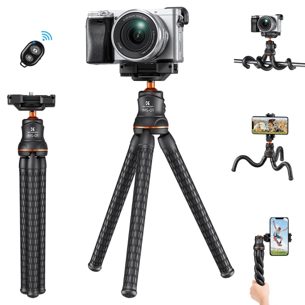 Ohebný flexibilní stativ K&F pro fotoaparát telefonu Tripod + Bluetooth