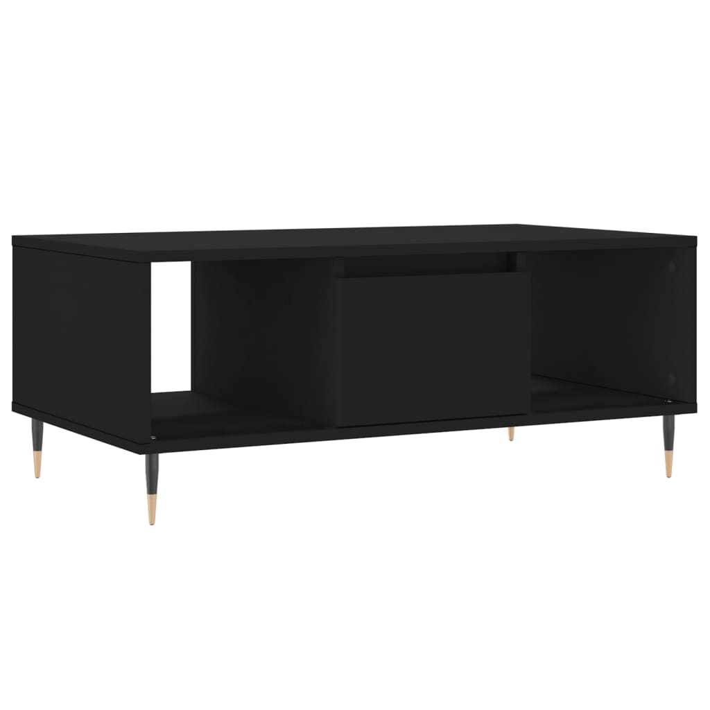 fekete szerelt fa dohányzóasztal 90x50x36,5 cm (830581)