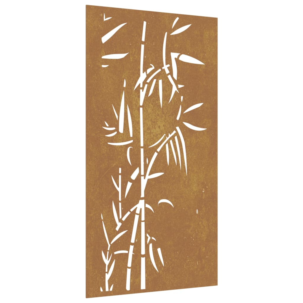 bambuszmintás corten acél kerti faldísz 105 x 55 cm (824506)