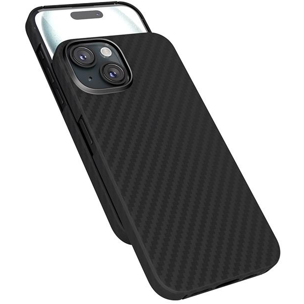 Epico Mag+ Carbon iPhone 15 Plus fekete MagSafe tok (81210191300003)