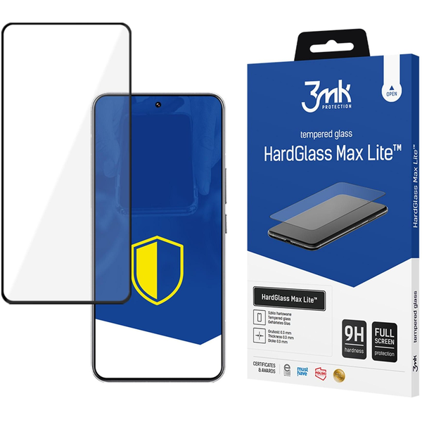 3mk HARD GLASS MAX LITE képernyővédő üveg (3D, 0.3mm, 9H) FEKETE Apple iPhone 17 Air (GP-174178)