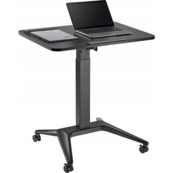 Maclean Mobil Laptop Asztal, Fekete, Pneumatikus Magasságállítás, 80 x 52 cm, 8 kg Max, 109 cm h, MC-453B