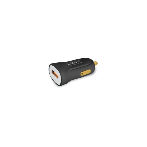 Savio SA-05/B Autós USB töltő Quick Charge 3.0 támogatással - Fekete
