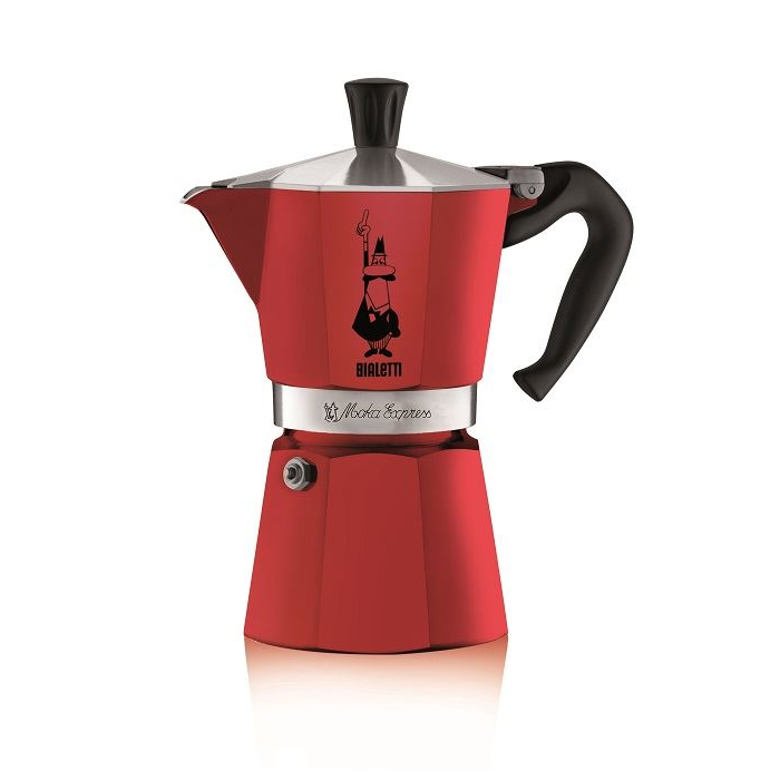 Bialetti Moka Express 6 személyes kotyogós kávéfőző piros (4943) (B4943)