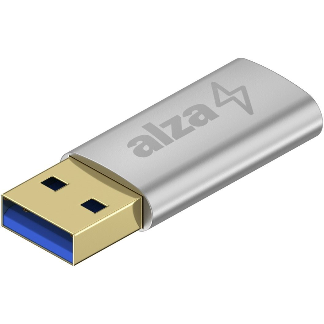 AlzaPower USB-A (M) to USB-C (F) 3.2 15W 5Gbps ezüst (APW-ADTATC1S)