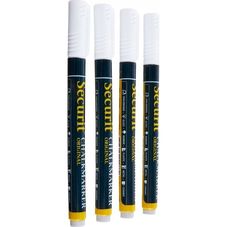 Securit 4db-os fehér krétamarker (BL-SMA100-V4-WHI)