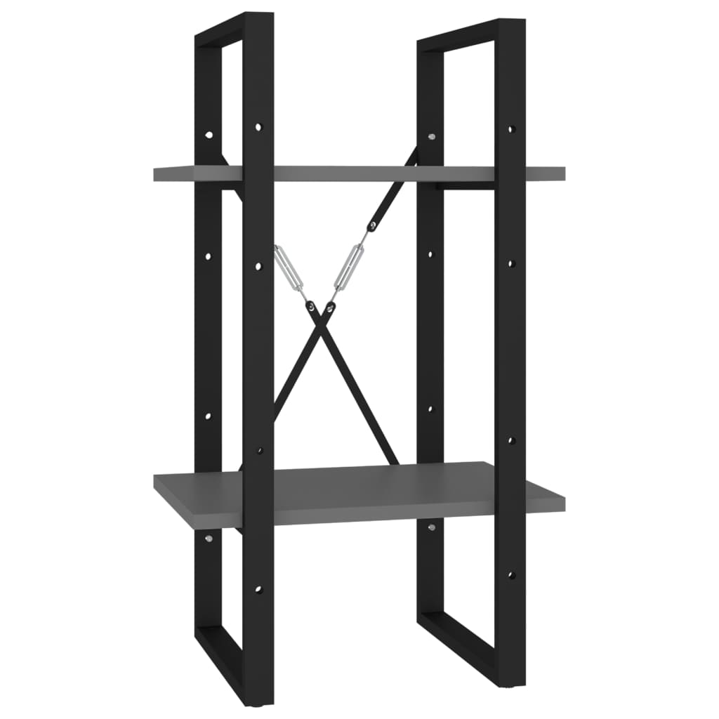 kétszintes szürke forgácslap könyvszekrény 40 x 30 x 70 cm (806409)