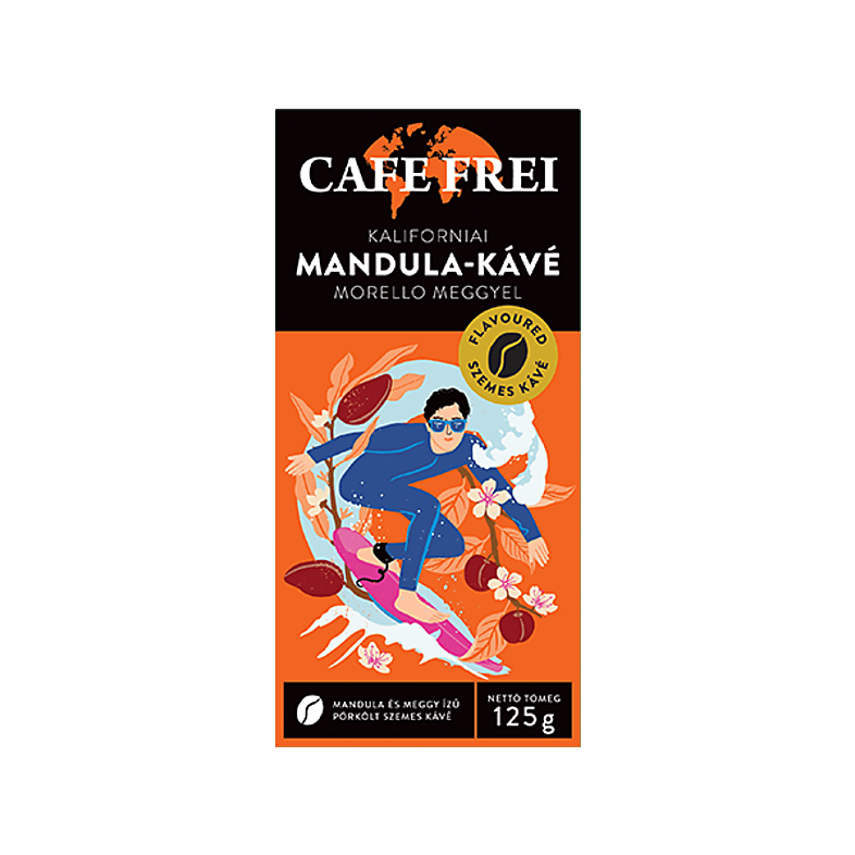 Cafe Frei kaliforniai mandula-kávé morello meggyel szemes kávé 125g (110162) (cf110162)
