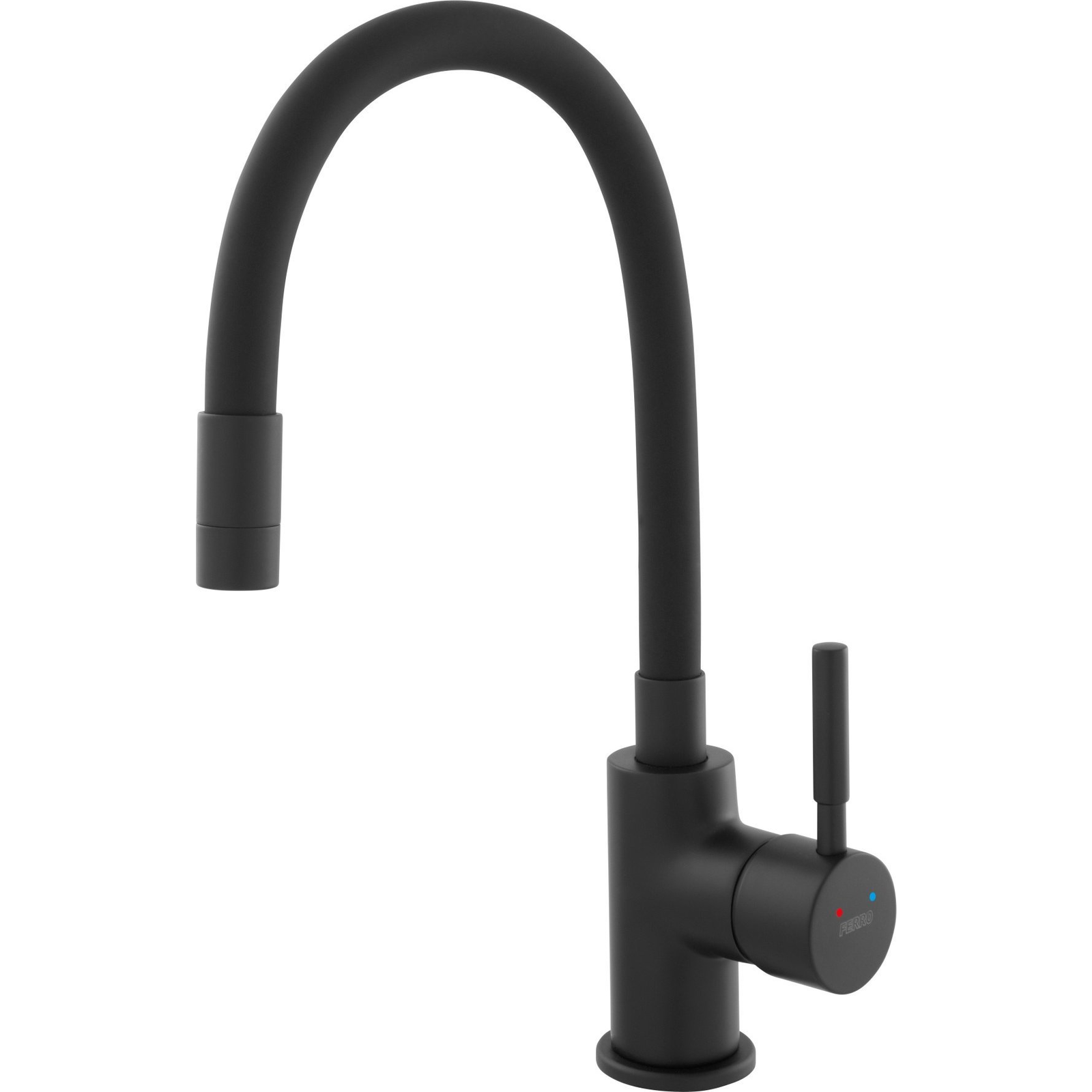 Ferro Zumba BZA4BLB Csaptelep - Flexibilis Kifolyócsővel, Fekete (BZA4BLB)