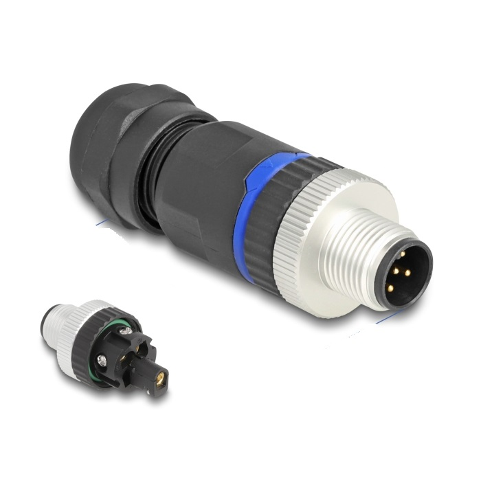 Delock M12 Csatlakozó A-kódolású, 5 tűs apa csavarozható kapcsolat (60534) (60534)