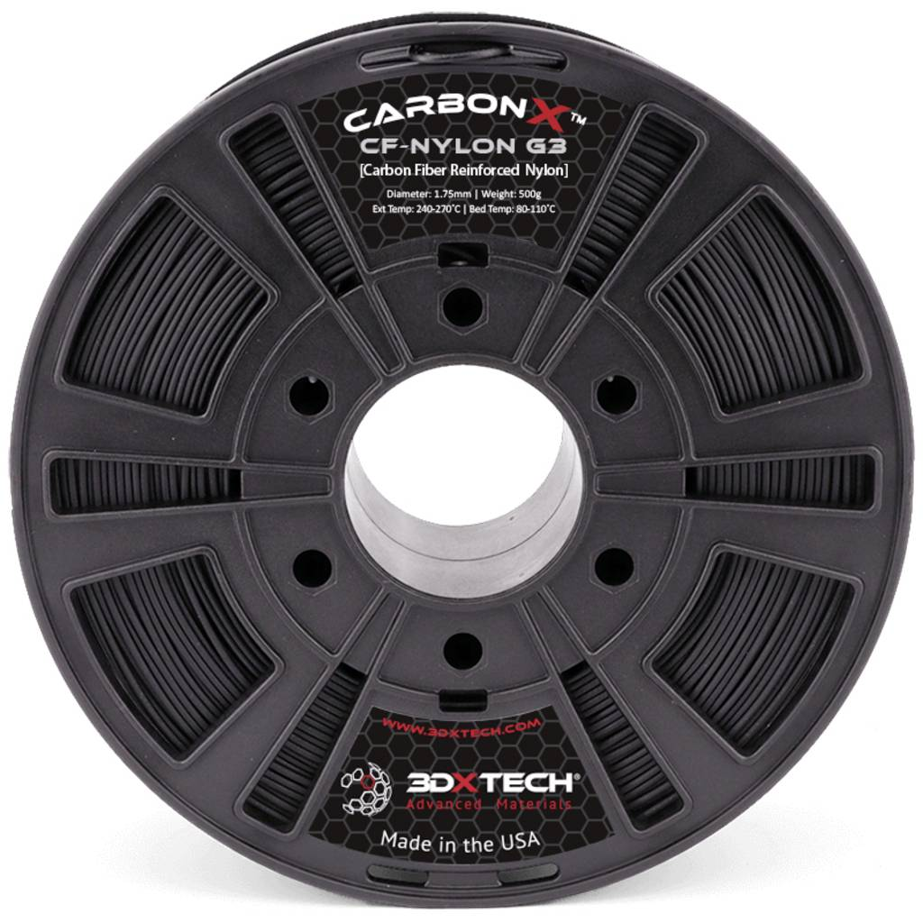 3D Xtech CarbonX CF-ASA 3D nyomtatószál ASA UV álló, időjárásálló 1.75 mm 750 g Fekete 1 db (ASA3010750BK0) (ASA3010750BK0)