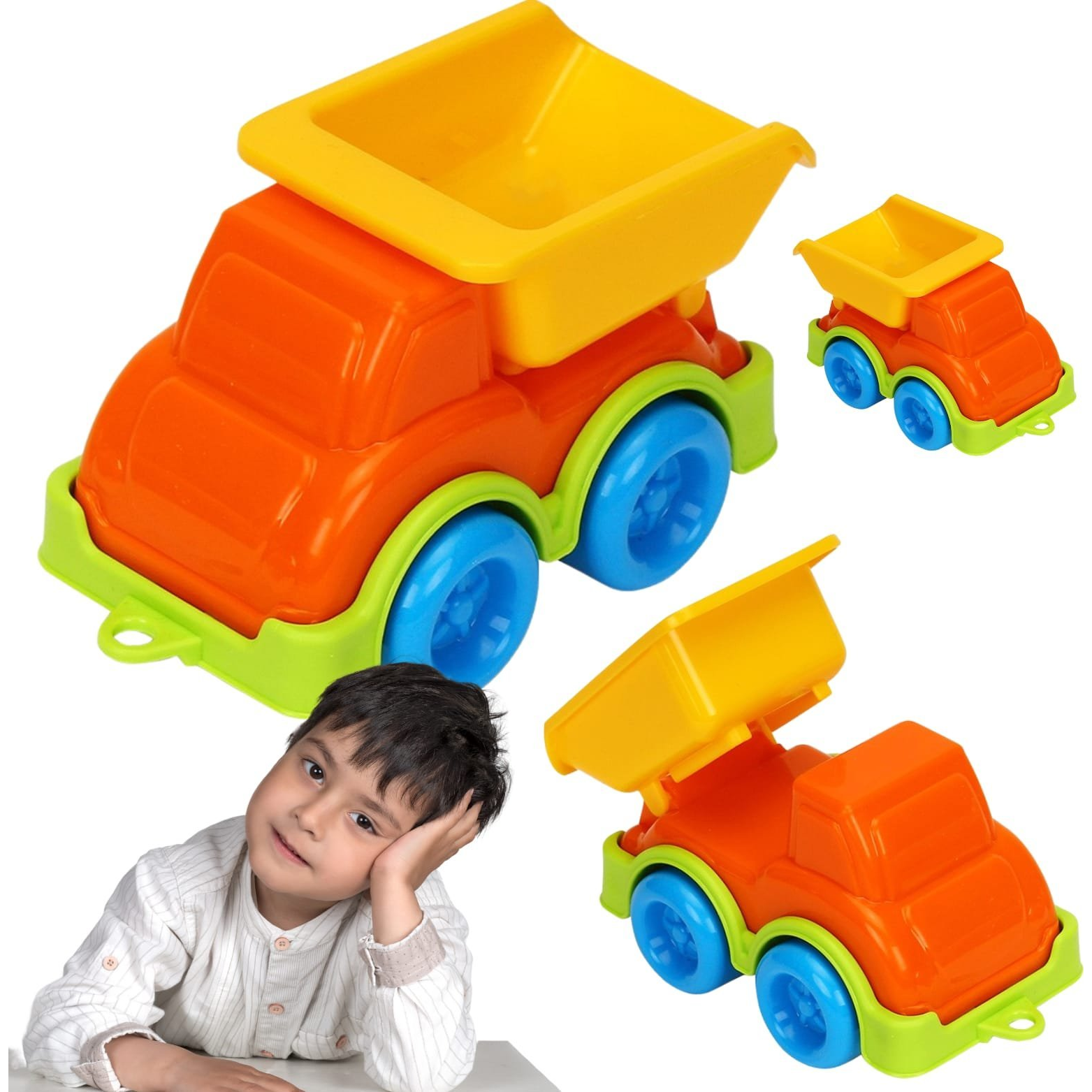 Műanyag Dömper - Narancssárga, 11 cm (MIK-TEH5170-0)