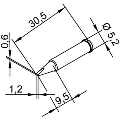 Ersa 102 pákahegy, forrasztóhegy 102 CD LF véső forma 1.2 mm (102 CD LF 12)