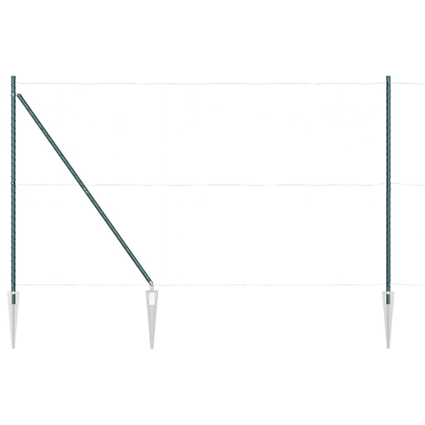 Stâlpi de gard cu vârf, 52 buc., Ø32 mm, 180 cm. oțel zincat