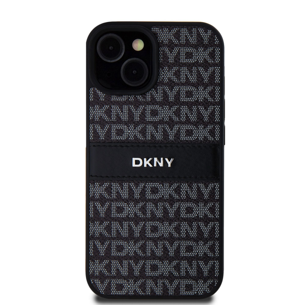 Zadný Kryt DKNY pre Apple 15/14/13 Leather Mono Stripe čierna