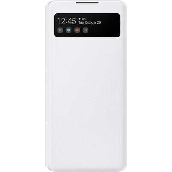 Samsung Galaxy A42 LED View Cover, gyári flip tok, fehér, EF-EA426PWE (SMG047WHT)