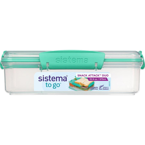 Sistema 21482 Attack Duo TO GO Műanyag ételtároló 0.97L - Menta