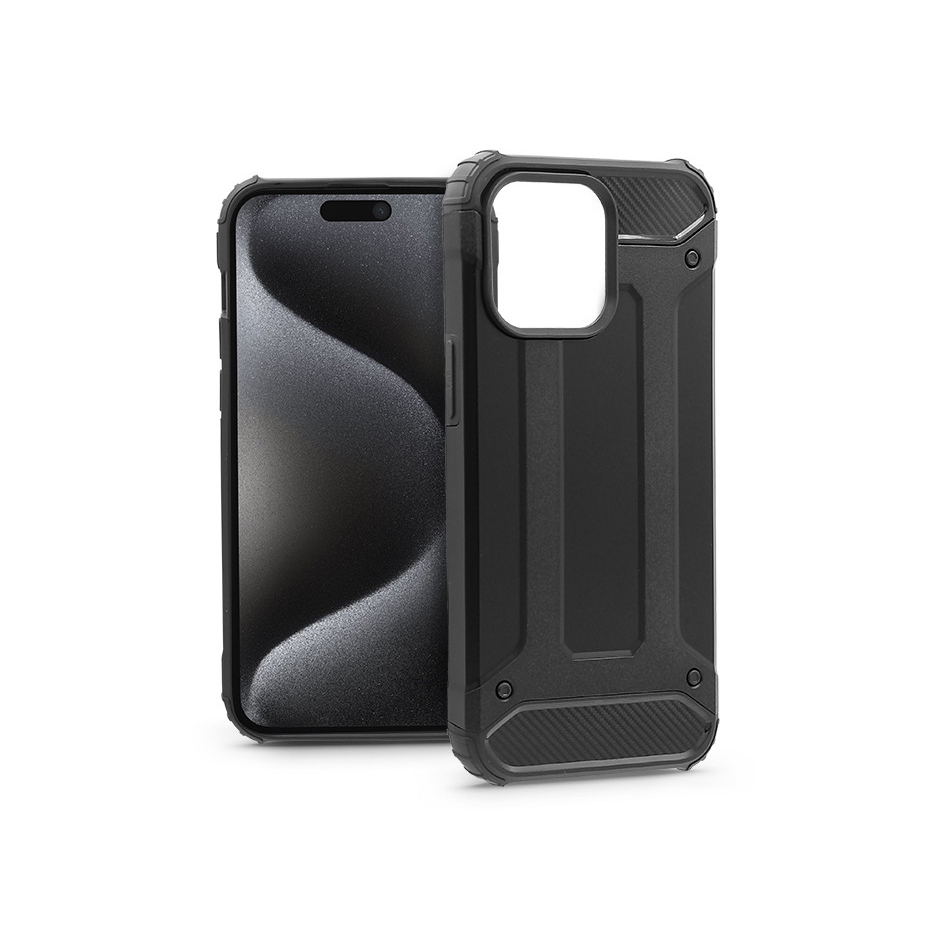 Apple iPhone 15 Pro Max ütésálló hátlap - Armor - fekete (HF212024)