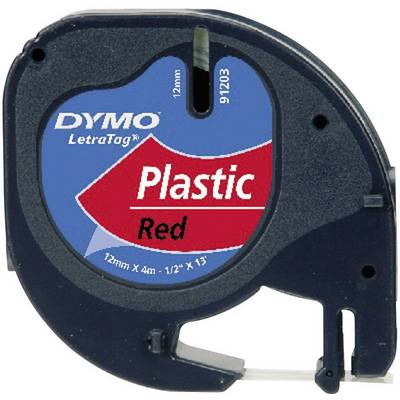 DYMO feliratozószalag LetraTag, 12mm, mars-piros/fekete, polieszter, S0721680 (S0721680)