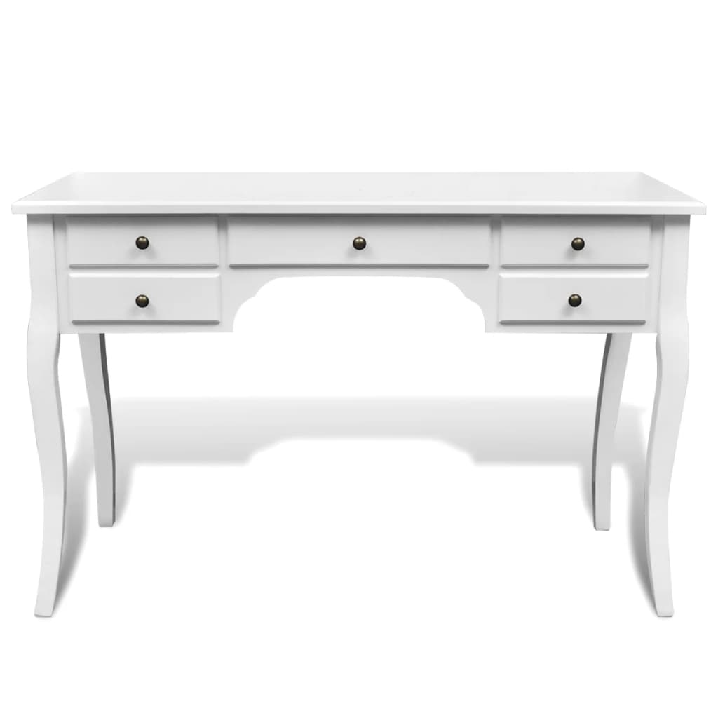 Francia fa íróasztal hajlított lábakkal és 5 db fiókkal (241734)