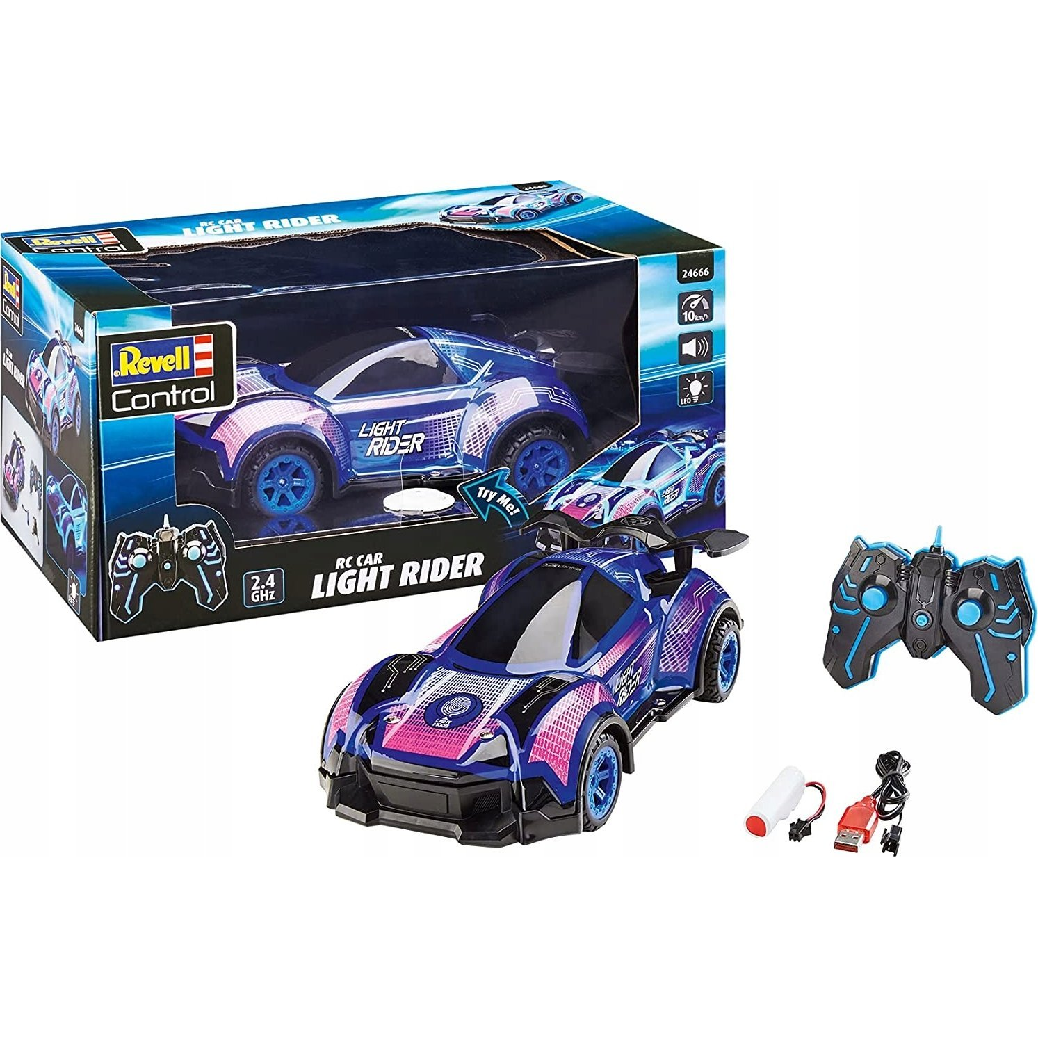 Revell Light Rider RC Távirányítós versenyautó - Kék/Mintás (24666 REVELL)