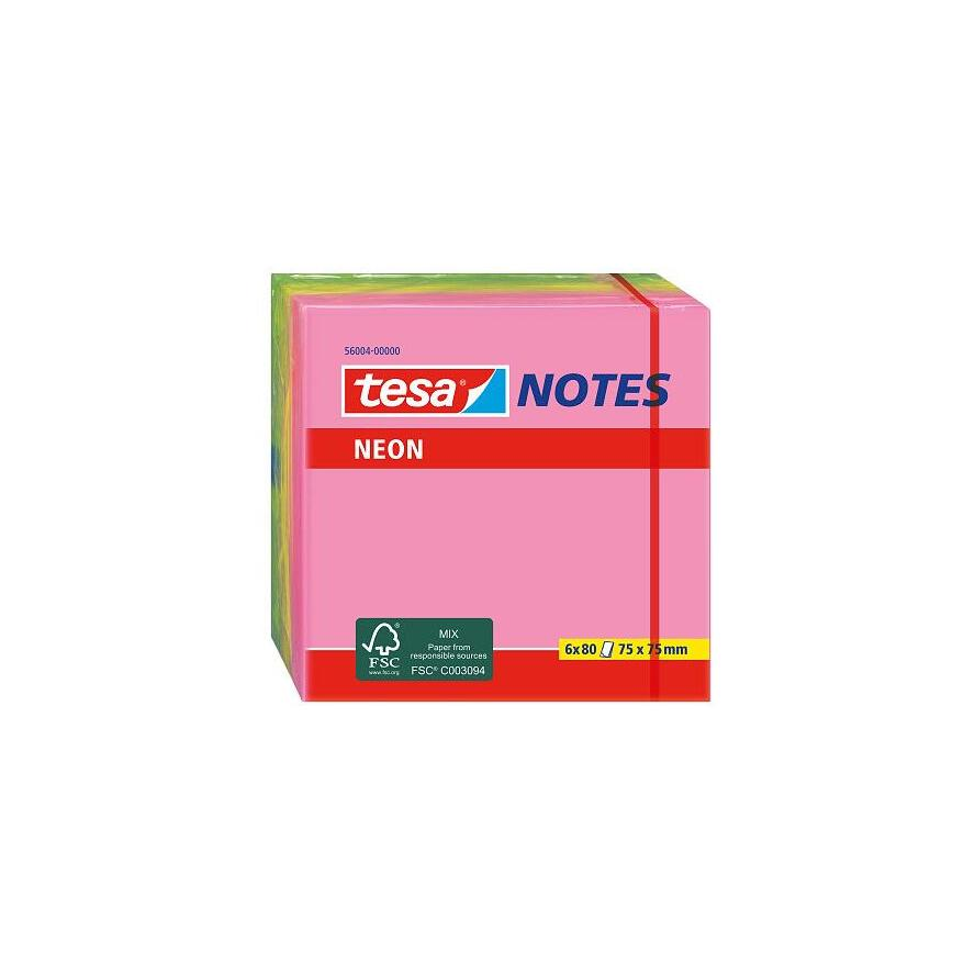 Tesa Postit 75x75mm Öntapadó Jelölőcímke - Vegyes színek (480 lap / tömb) (56004-00000-00)