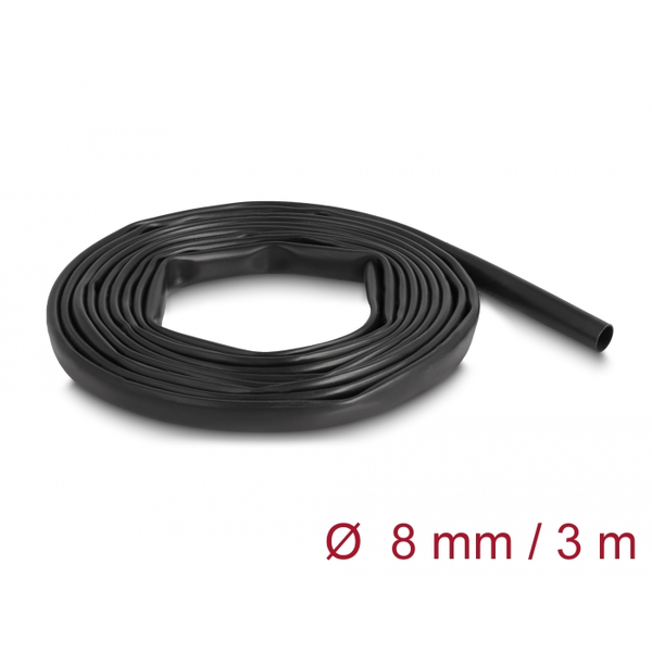 DELOCK PVC Isolierschlauch 3 m x 8 mm schwarz