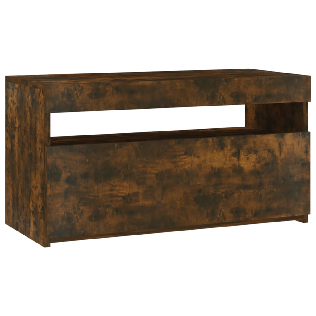 füstös tölgy színű TV-szekrény LED-világítással 75 x 35 x 40 cm (815123)