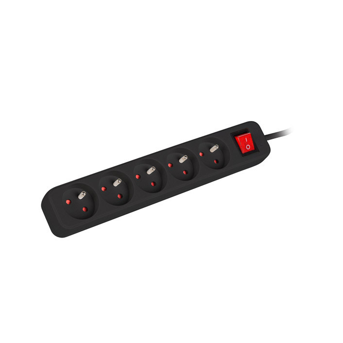 Lanberg PS1-05E-0150-BK 250V Elosztó 5 aljzatos 1.5m - Fekete (PS1-05E-0150-BK)
