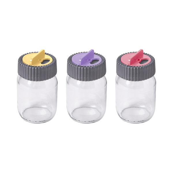 IRIS üveg fűszerszóró tárcsás tetővel 190ml, rózsaszín, lila vagy narancs színű 131078-580 (131078-580)