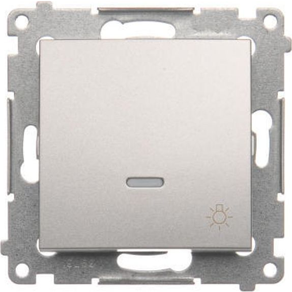  Kontakt-Simon Simon 54 Przycisk /światło/ z podświetleniem LED 16AX 250V srebrny mat DS1AL.01/43