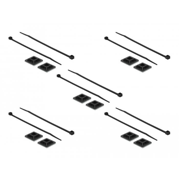 Delock Kábelkötegelő talp 28 x 28 mm, kábelkötegelővel, melynek hossza 300 mm x szélessége 3,4 mm fe (18681) (18681)
