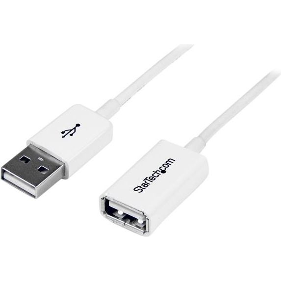 StarTech.com 3m USB2.0 m/f USB-kabel USB A 0,48 Gbit/s Wit