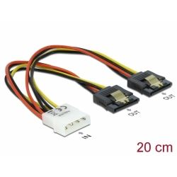 Delock 4 tűs Molex > 2 x 15 tűs SATA tápkábel 20cm (85237) (delock85237)