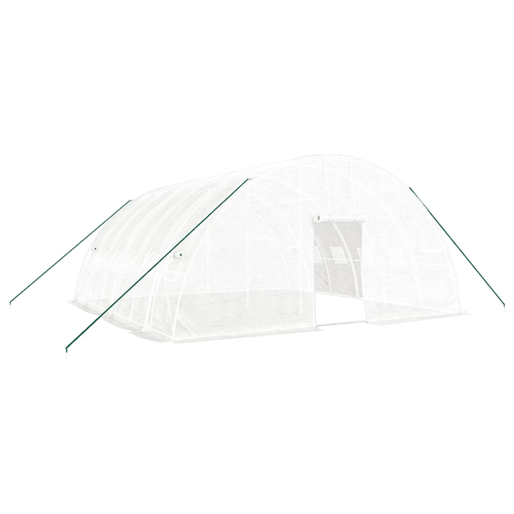 fehér acélvázas melegház 36 m² 6 x 6 x 2,85 m (3188117)