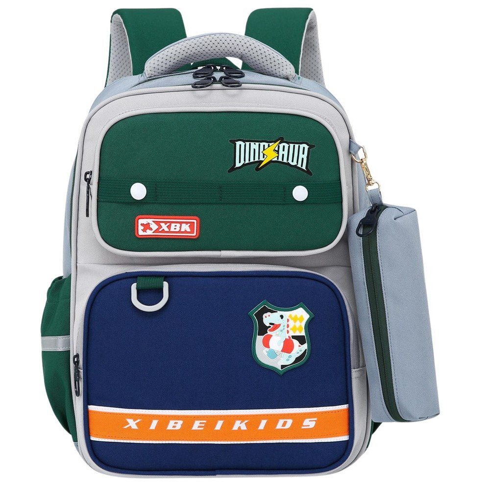 Iskolai Hátizsák Dinoszaurusz Foltok Tolltartóval Szürke 16L (22002)