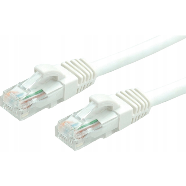 Value 21.99.1086 RJ45 Hálózati kábel, patchkábel CAT 6 U/UTP 10.00 m Fehér Árnyékolatlan, Halogénmentes, Lángálló 1 db