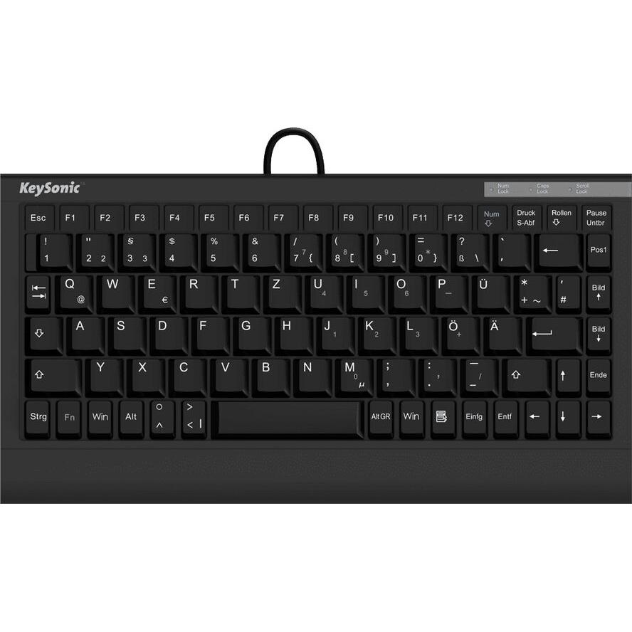KeySonic ACK-595C+ billentyűzet USB QWERTY Amerikai angol Fekete (12509)