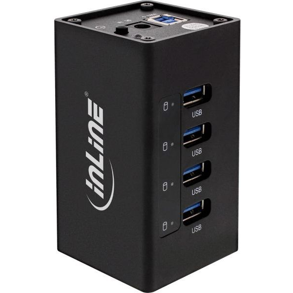 InLine 4043718214396 hub di interfaccia USB 3.2 Gen 1 (3.1 Gen 1) Type-A 5000 Mbit/s Nero