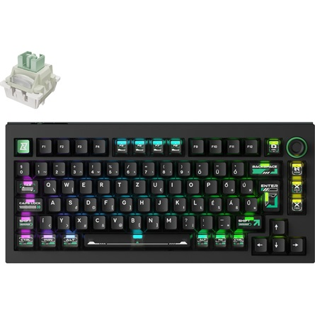 Клавиатура Keychron Lemokey L5 HE — L5W-W1P-HU, унгарска подредба, черна
