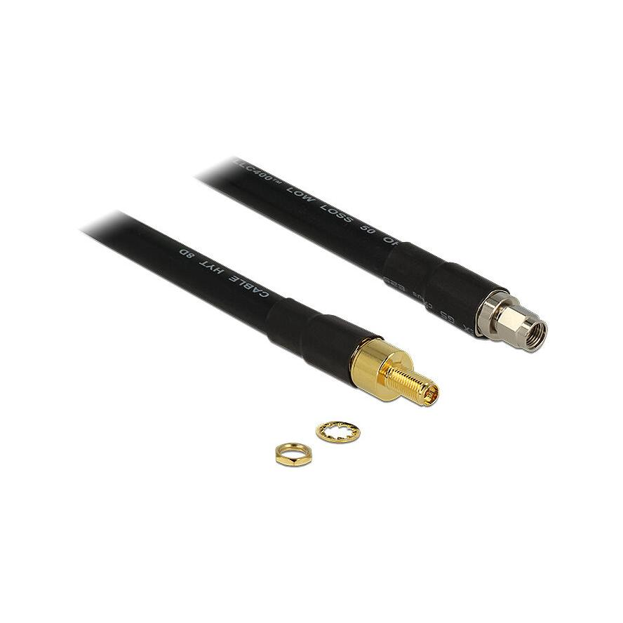 Delock Antenna Cable RP-SMA Plug > RP-SMA Jack CFD400 LLC400 1 m low loss (13013) (13013)