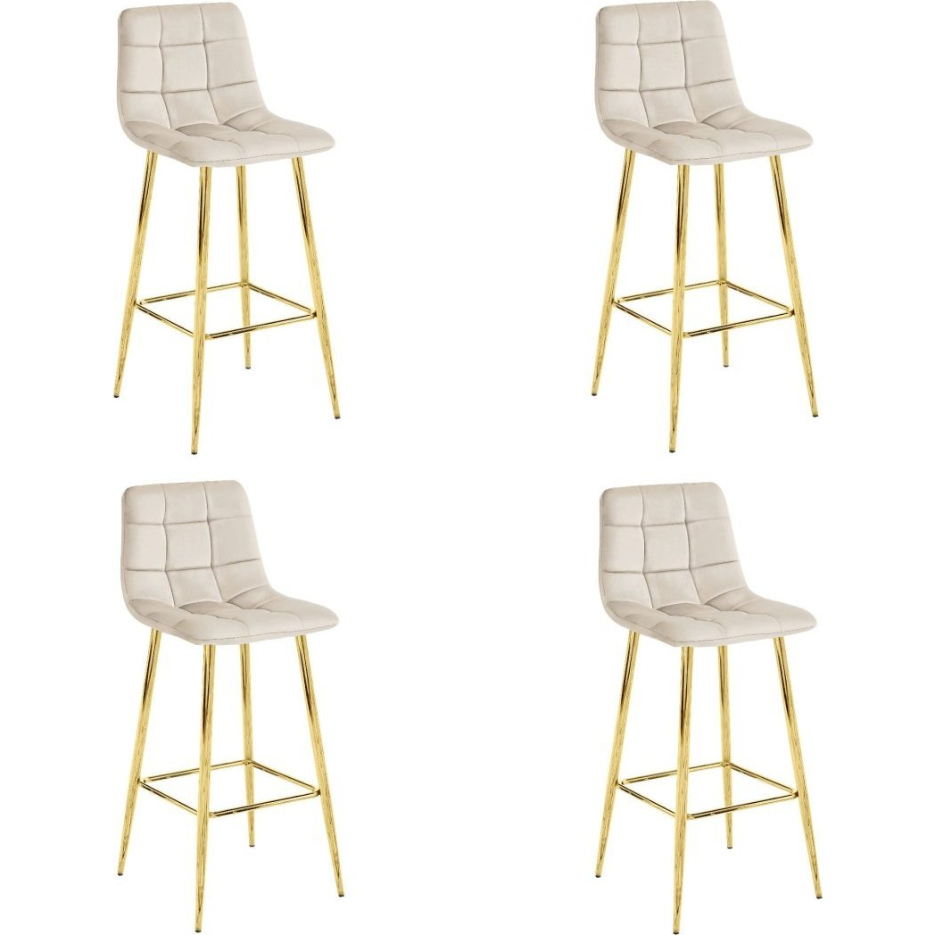 Hocker ARCETO - Bársony Bézs / Lábak GOLD x 4 (model_3956_4-ARCETO-MONX86)