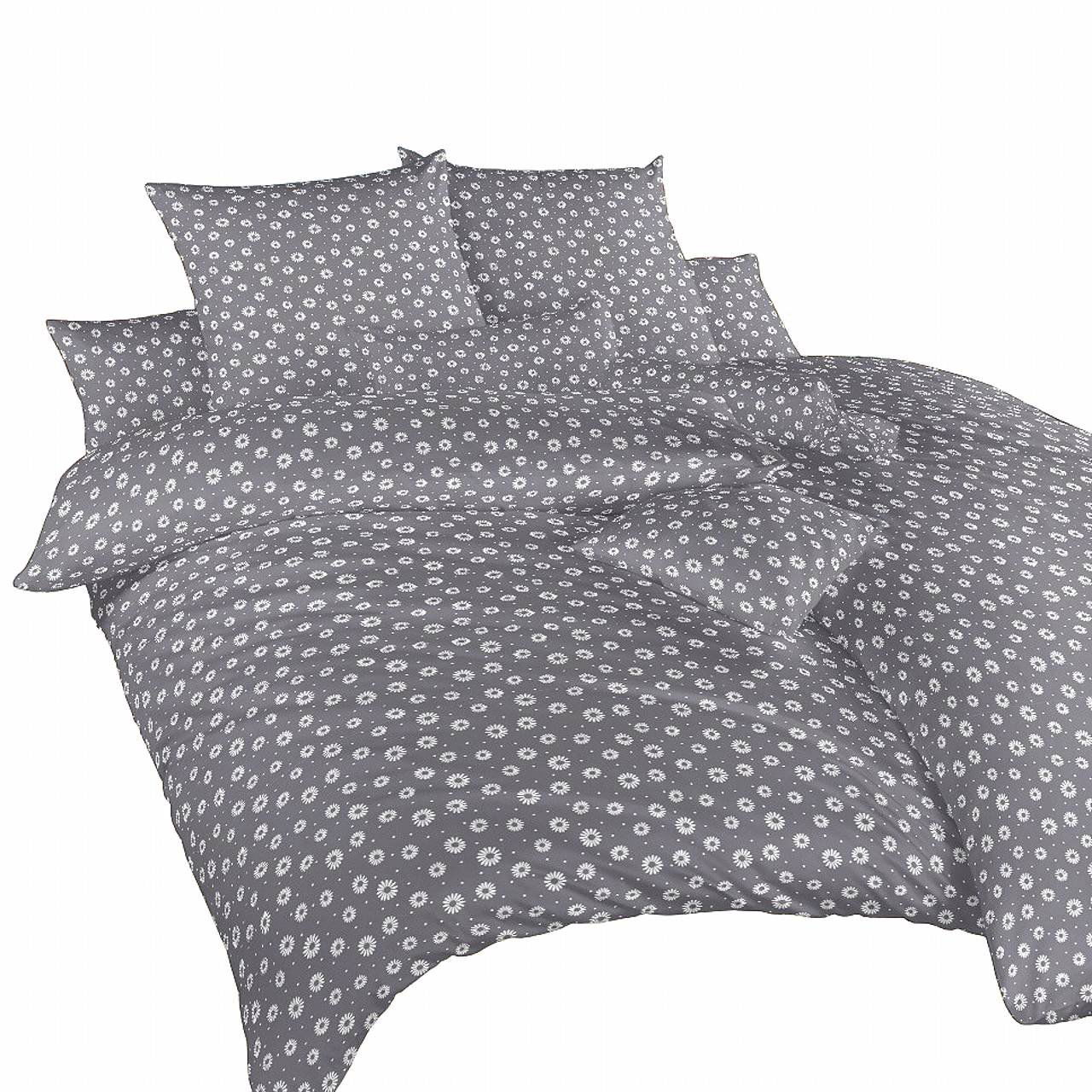 Dadka Anežka bavlna 140 × 200, 70 × 90 cm,, bílé na tmavě šedém (8596132129242)