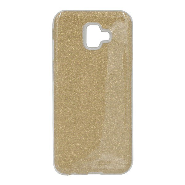 Szilikon telefonvédő (műanyag belső, csillogó hátlap) ARANY [Samsung Galaxy J6 Plus (SM-J610F)] (5996457845255)