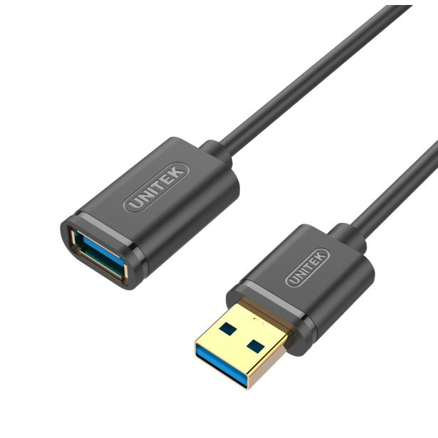 Unitrek Y-C456GBK USB 3.0-A anya - USB 3.0-A apa hosszabbító kábel 0.5m - Fekete (Y-C456GBK)