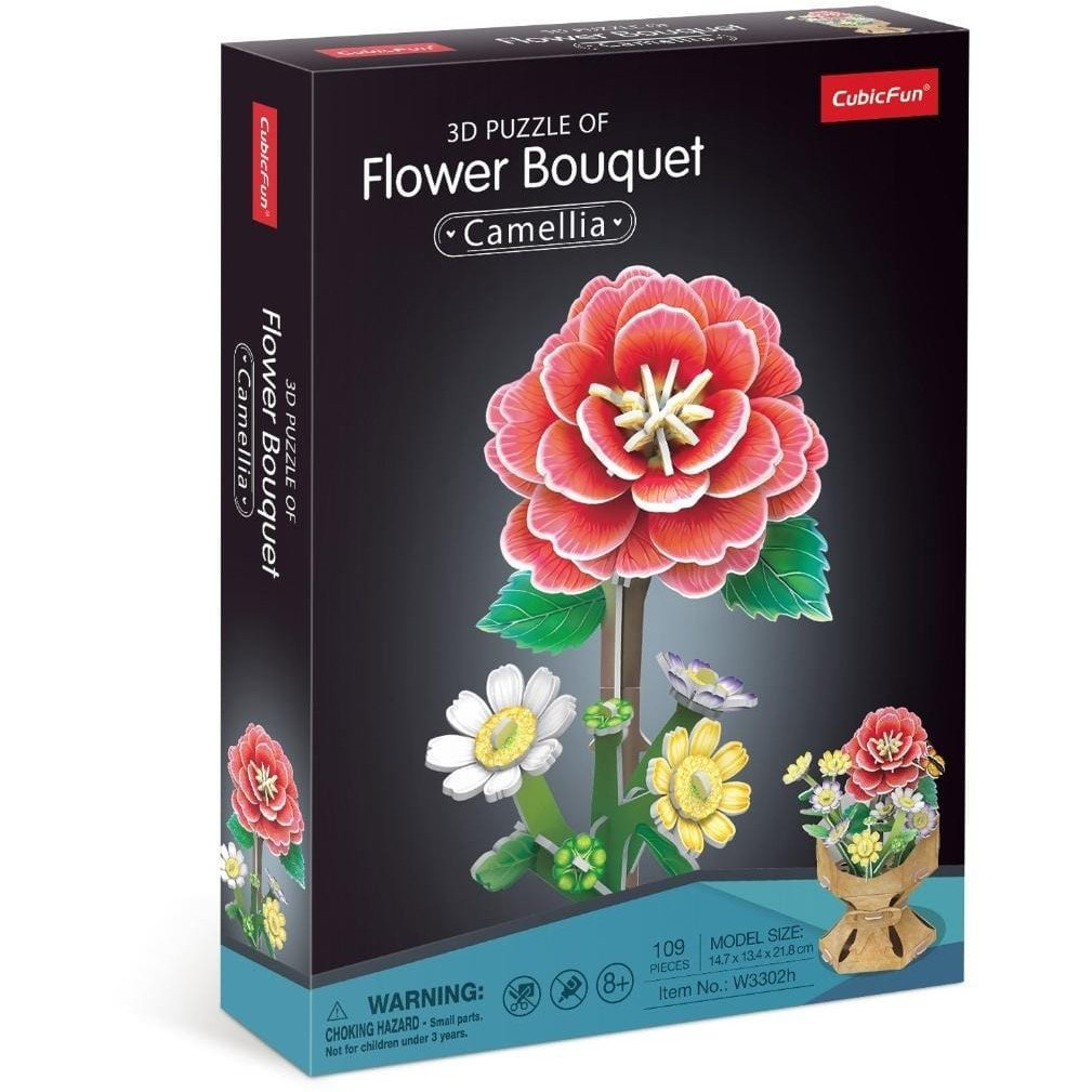 CubicFun 3D Puzzle Virágcsokor - Kamélia (306-W3302H)